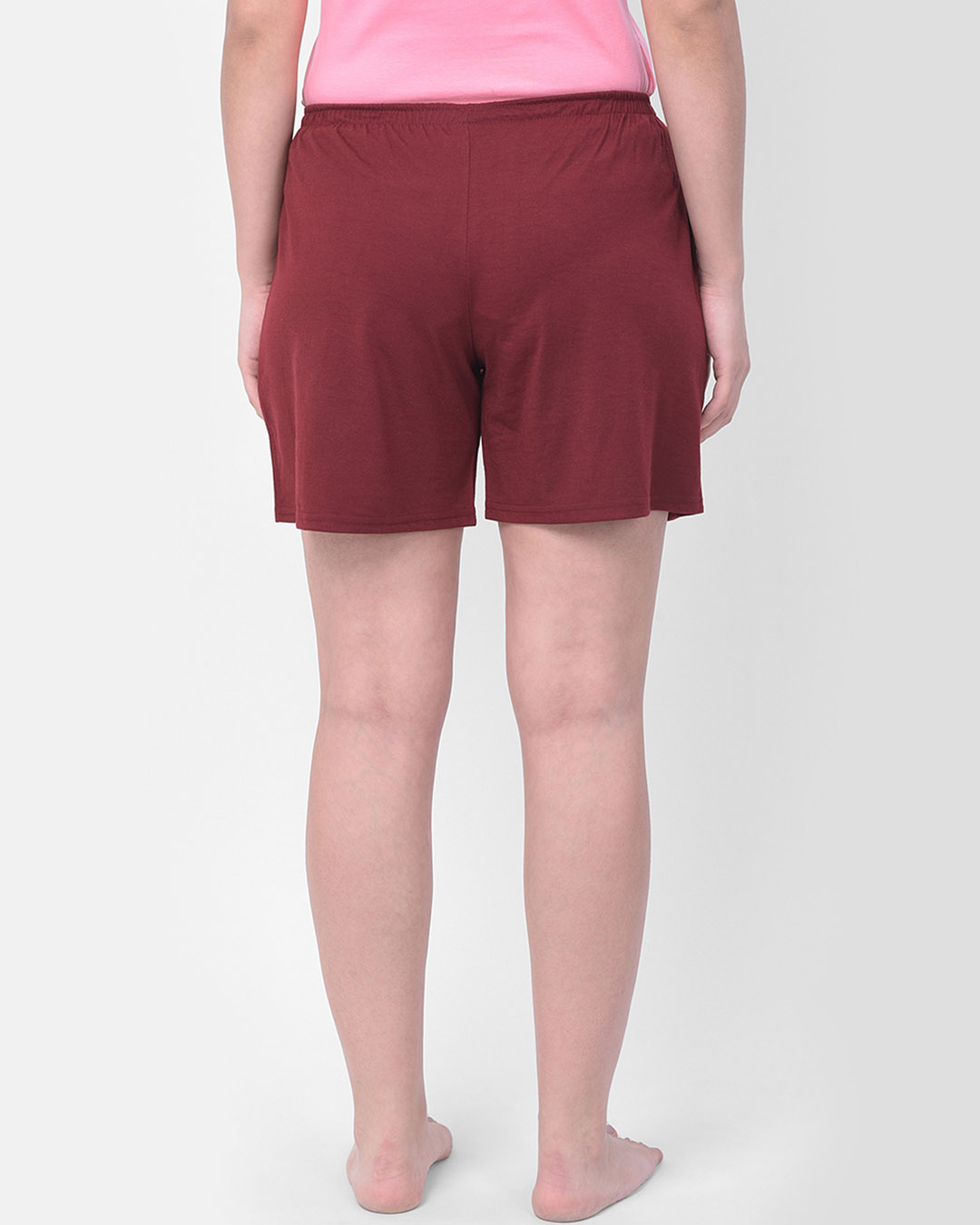 Shop Chic Basic Shorts In Maroon-Back