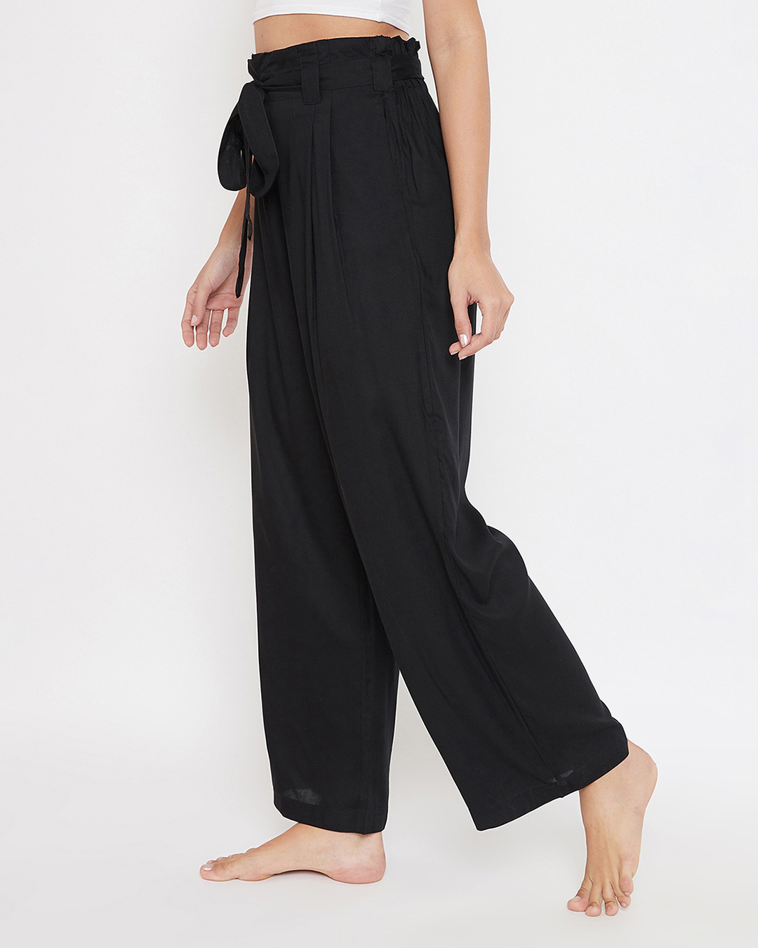 Shop Chic Basic Wide Leg Pants In Black-Back