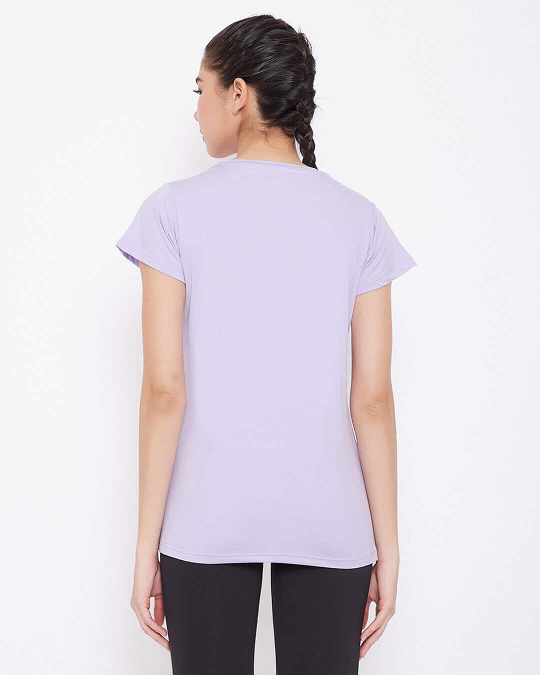 Shop Comfort Fit Active Graphic Print T-Shirt In Lavender-Back
