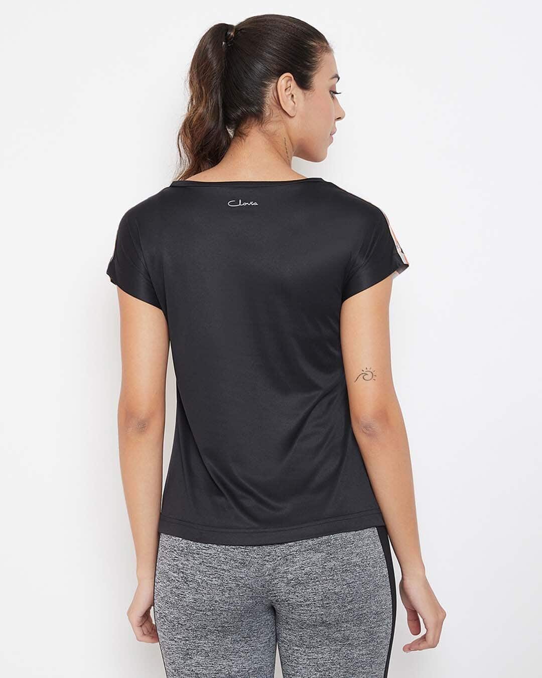 Shop Comfort Fit Active Printed T-Shirt In Multicolour-Back