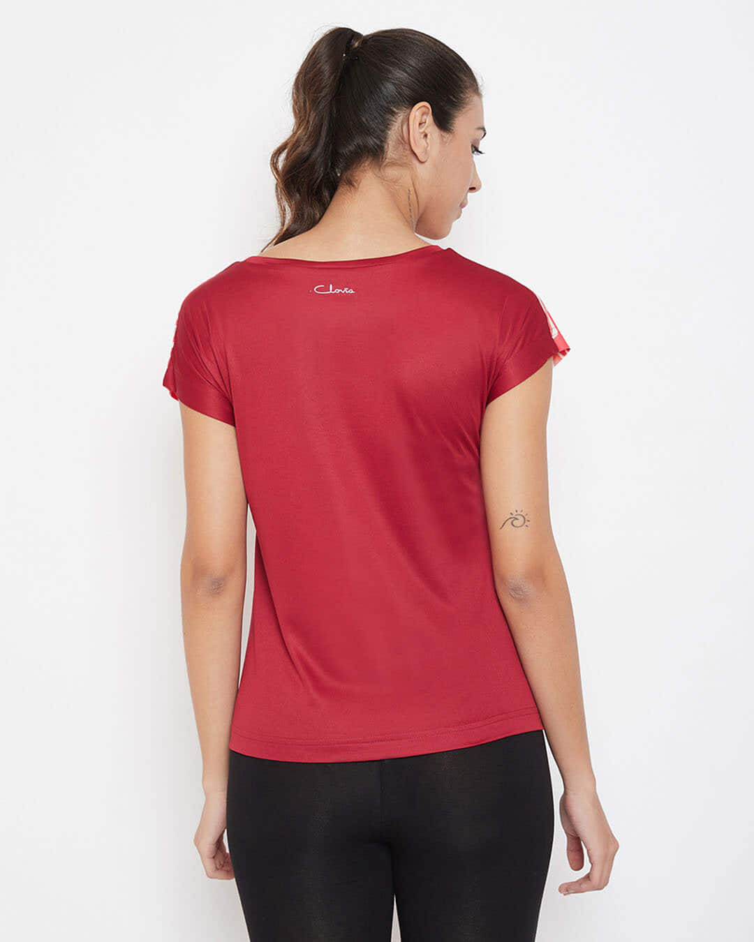 Shop Comfort Fit Active Printed T-Shirt In Red-Back