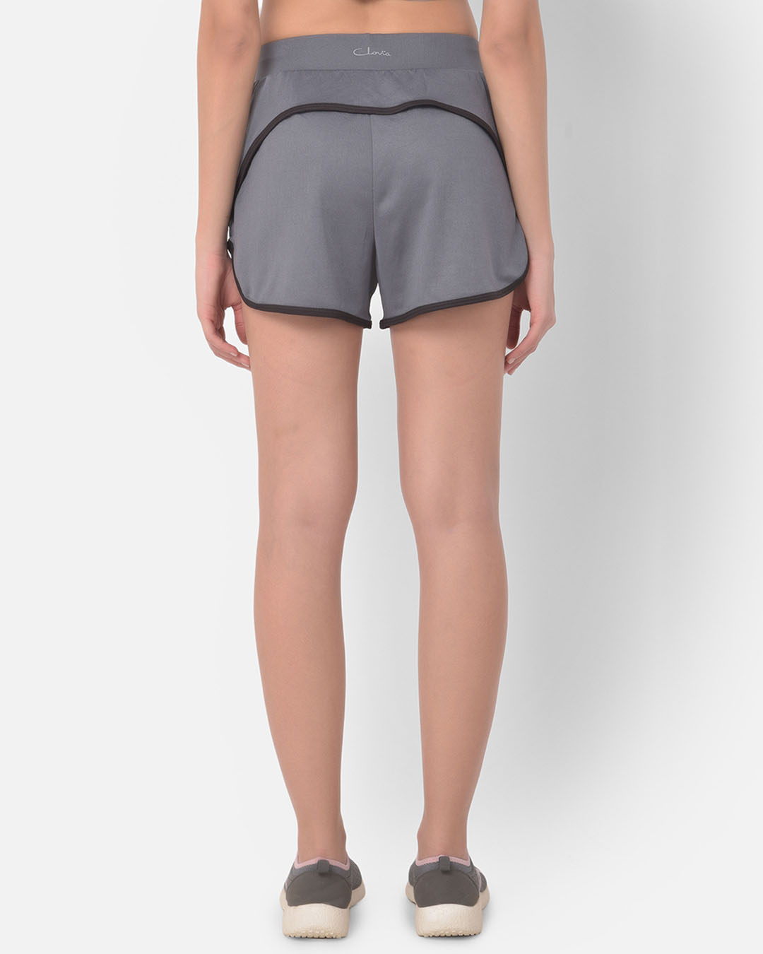 Shop Comfort Fit Active Shorts In Dark Grey-Back