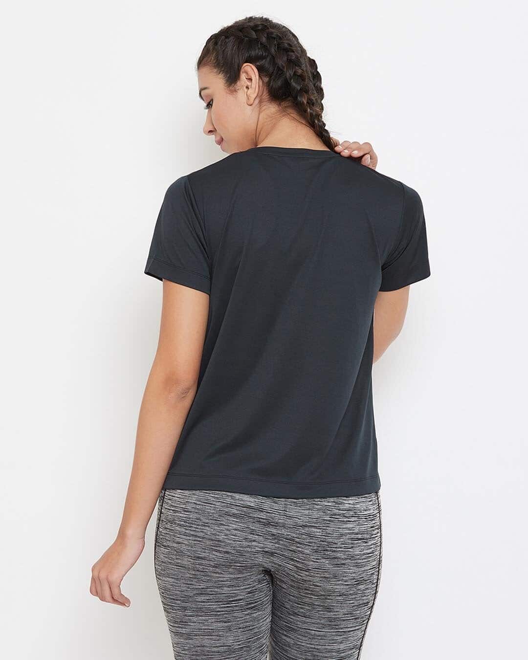 Shop Comfort Fit Active T-Shirt In Dark Grey-Back