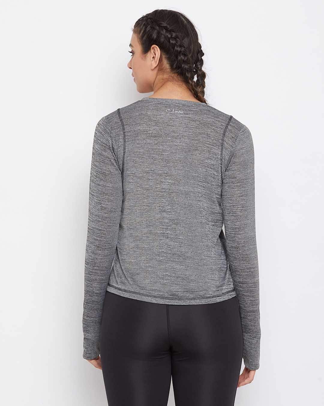 Shop Comfort Fit Active T-Shirt In Grey Melange-Back