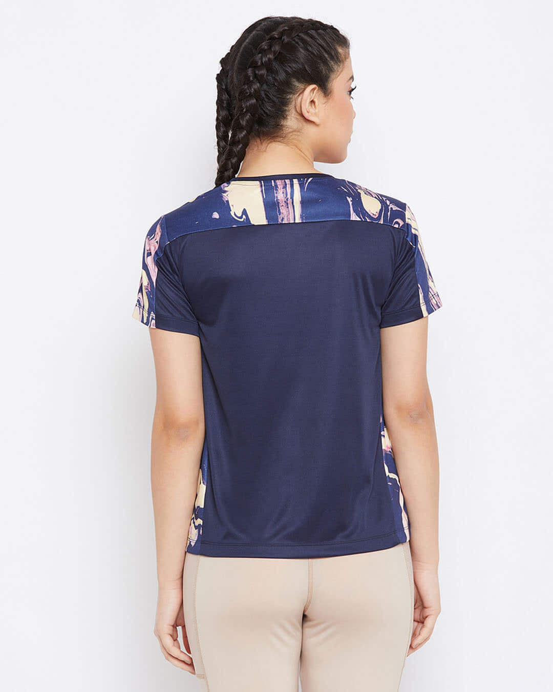 Shop Comfort Fit Active T-Shirt In Navy-Back