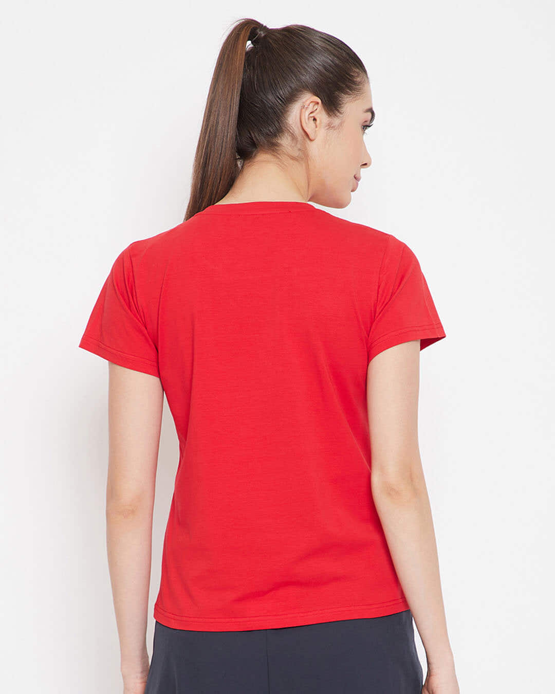 Shop Comfort Fit Active T-Shirt in Red-Cotton Rich-Back