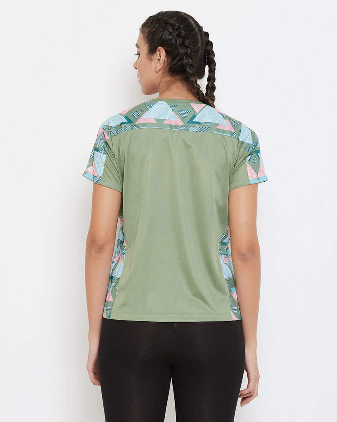 Shop Comfort Fit Active T-Shirt In Sage Green-Back