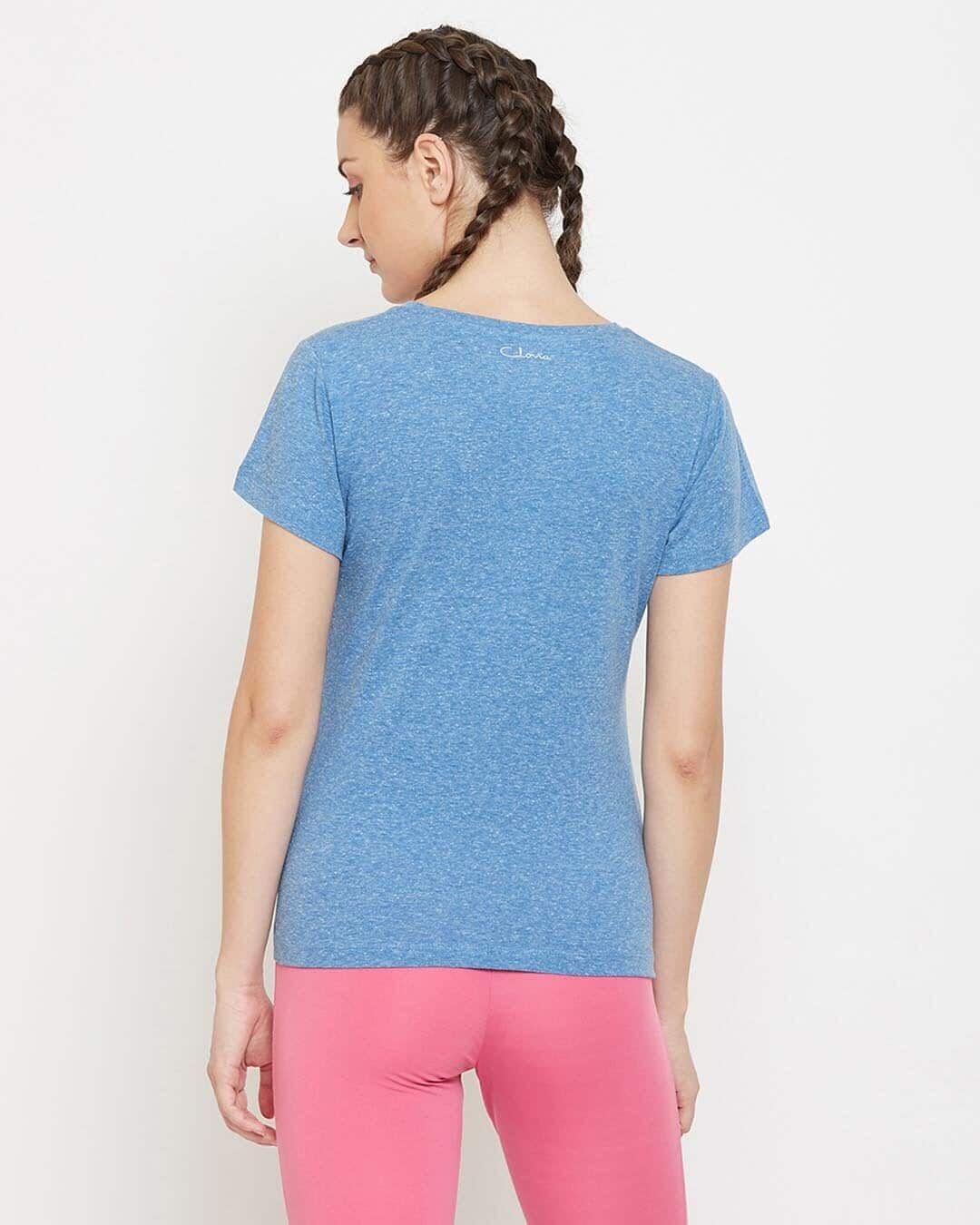 Shop Comfort Fit Active Text Print T-Shirt In Grey-Back