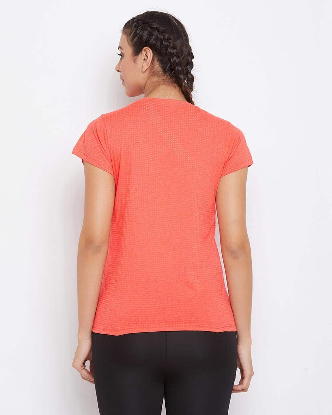 Shop Comfort Fit Active Text Print T-Shirt in Orange-Back