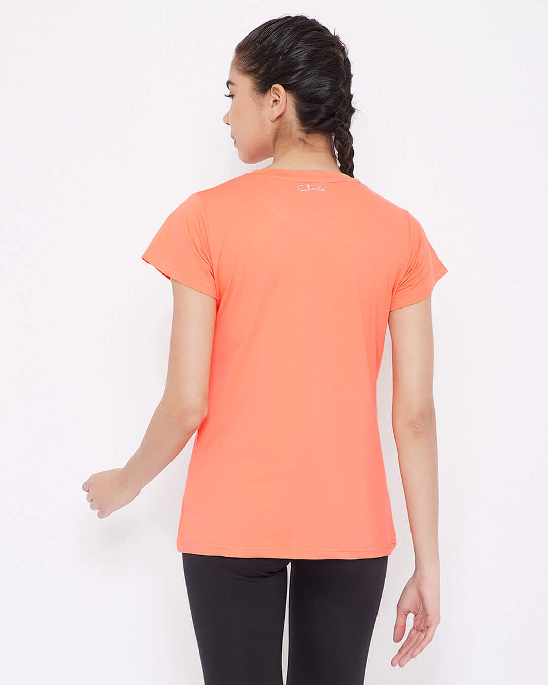Shop Comfort Fit Active Text Print T-Shirt In Orange-Back