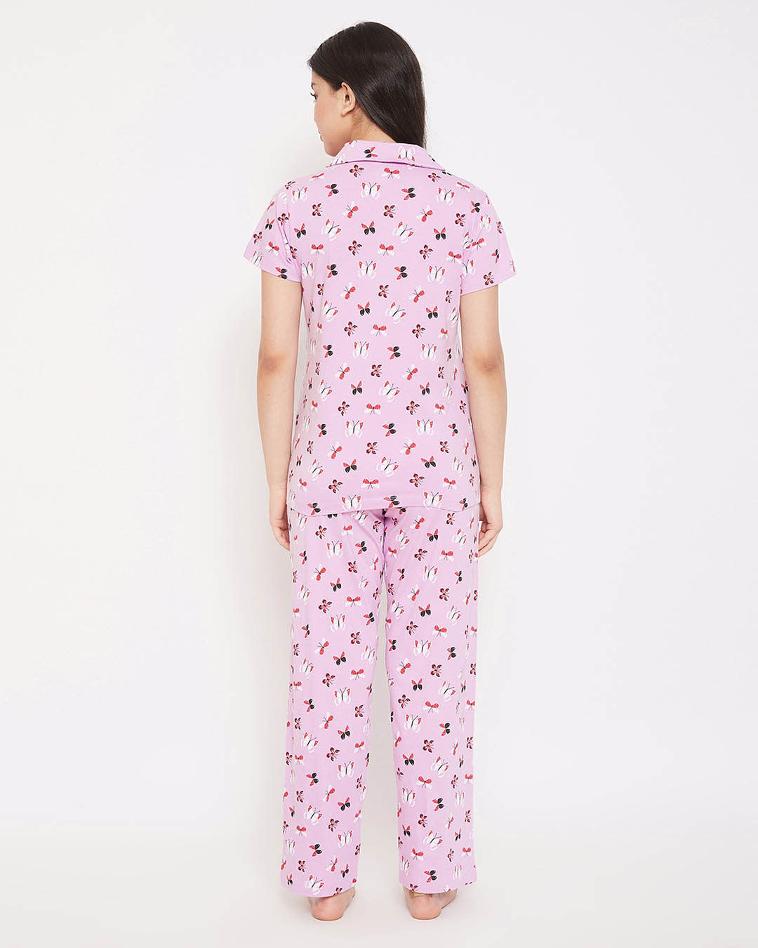Shop Cotton Florals Printed Top & Pyjama Set-Back