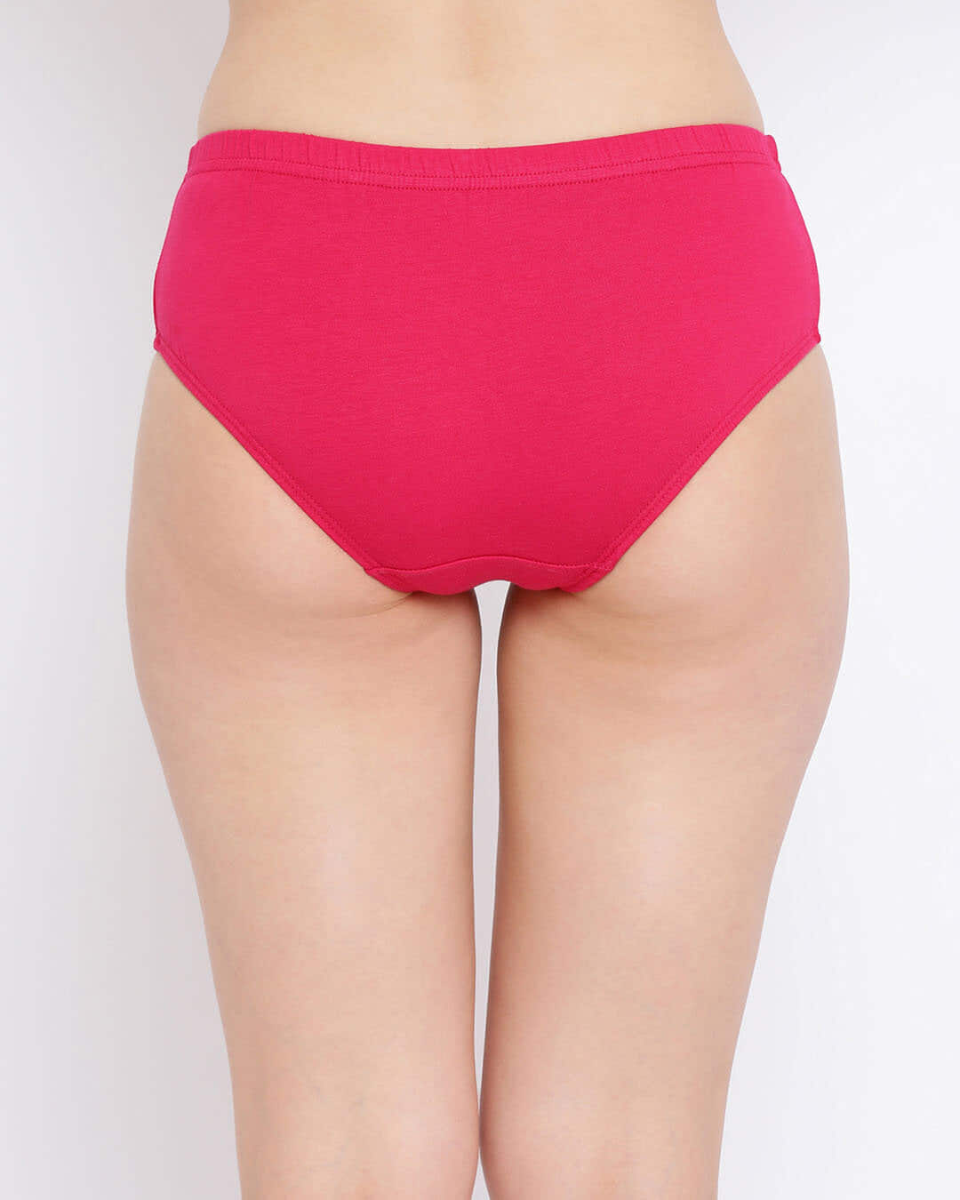 Shop Cotton Mid Waist Hipster Panty With Inner Elastic In Pink-Back