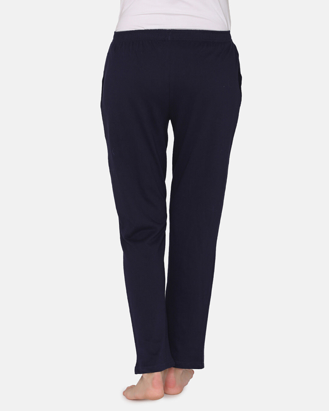 Shop Pack of 2 Women's Blue & Black Cotton Chic Basic Pyjamas Pants With Pocket-Back