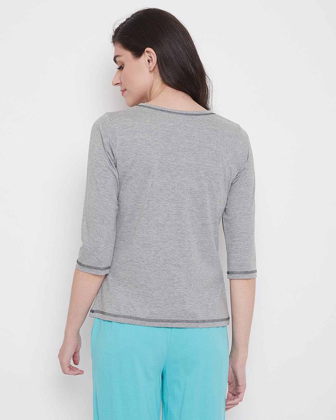 Shop Pack of 2 Cotton Chic Basic T-shirt - Grey & Blue-Back