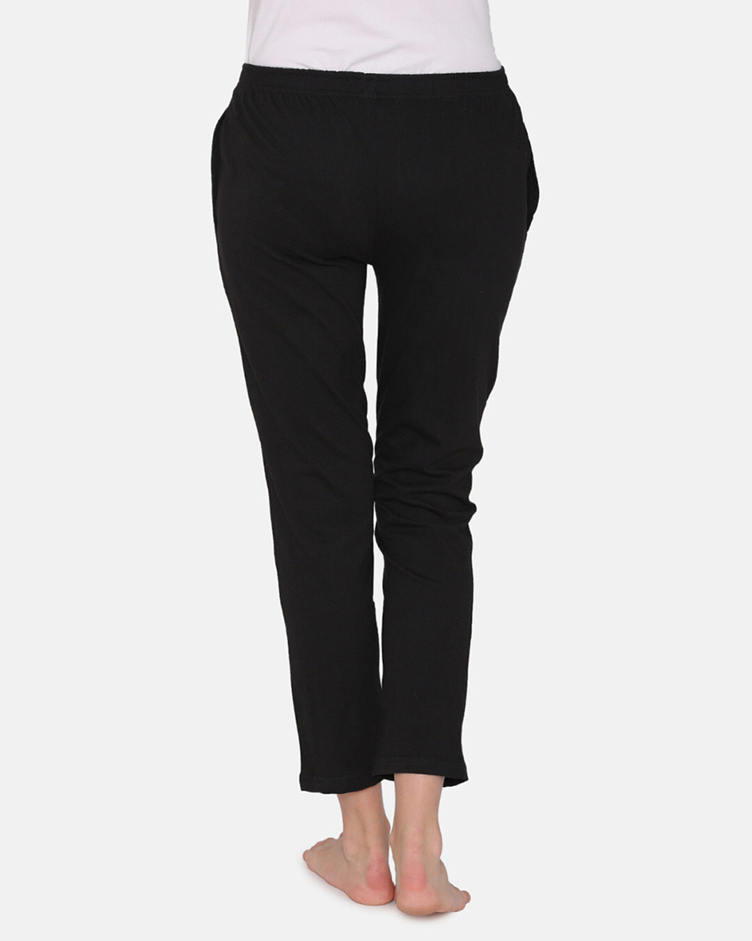 Shop Cotton Pack Of 2 Pyjama With Elastic Waistband   Black & Green-Back