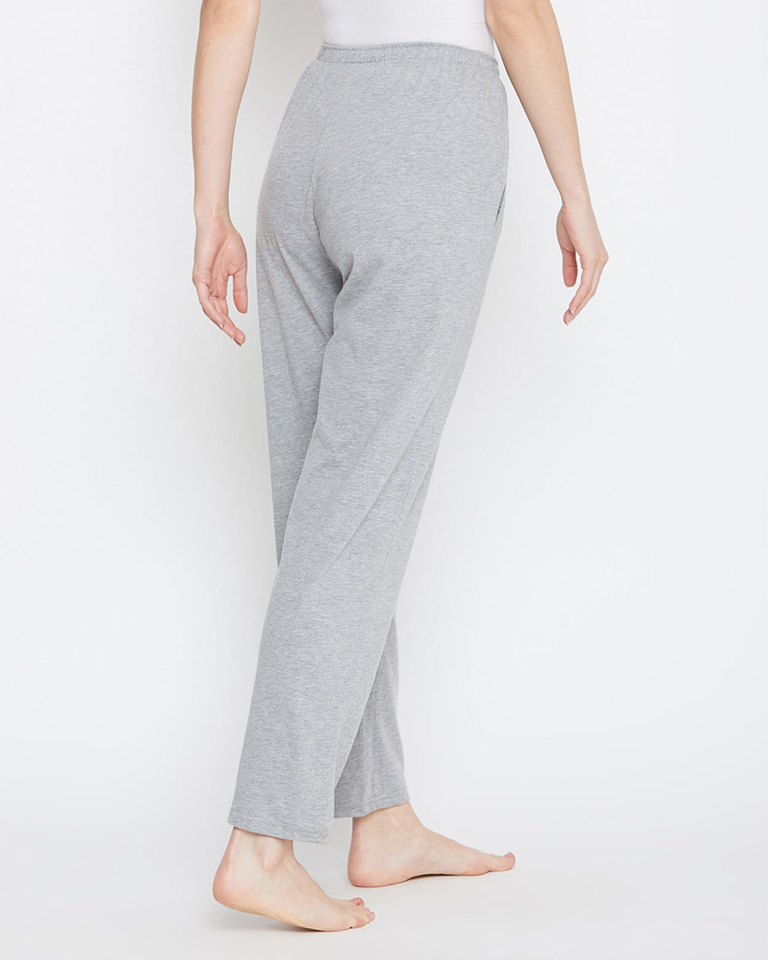 Shop Cotton Pack Of 2 Pyjama With Elastic Waistband   Grey & Blue-Back