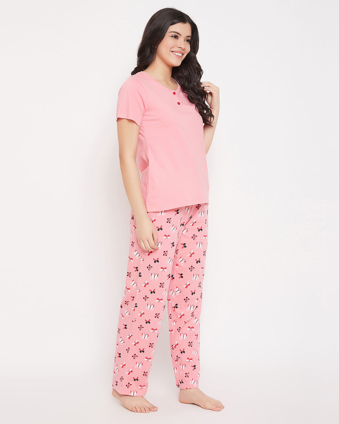 Shop Cotton Printed Top & Pyjama Set-Back