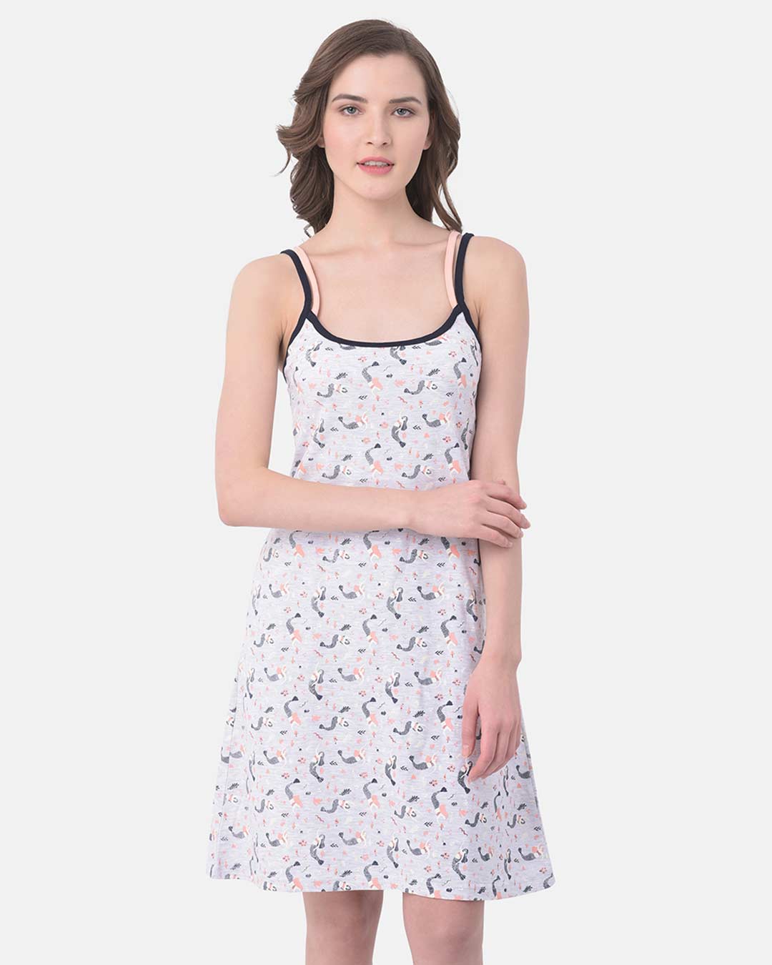 Buy Clovia Cotton Rich Printed Sleep Dress Online in India at Bewakoof