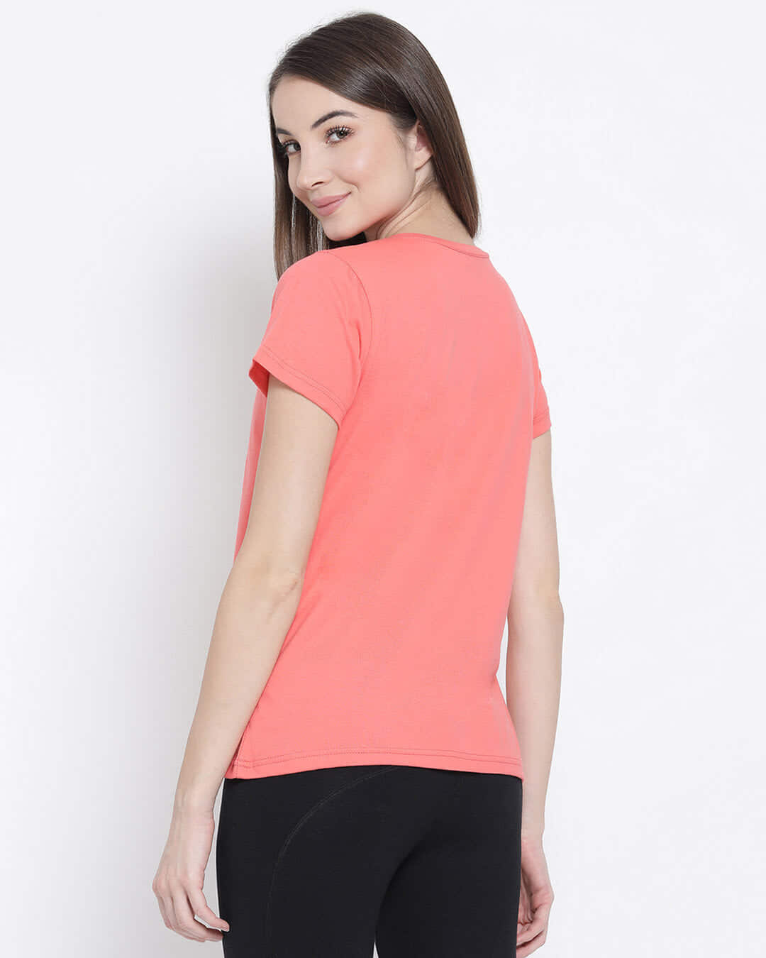 Shop Cotton Rich Text Print Top In Pink-Back