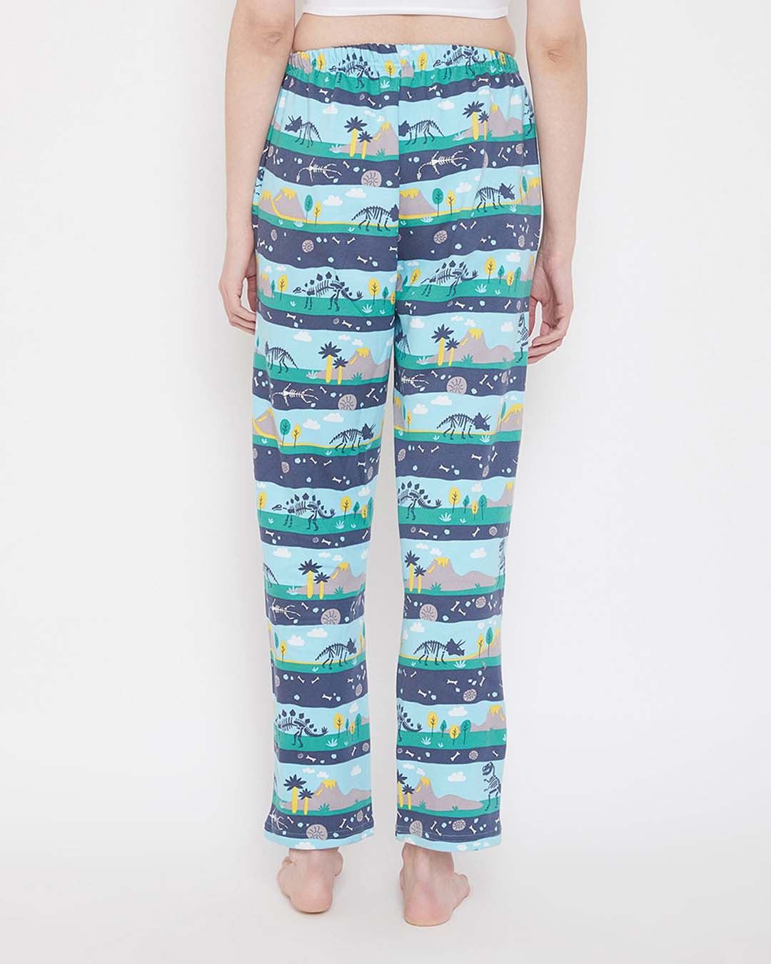 Shop Dinosaur Print Pyjama In Multicolour-Back