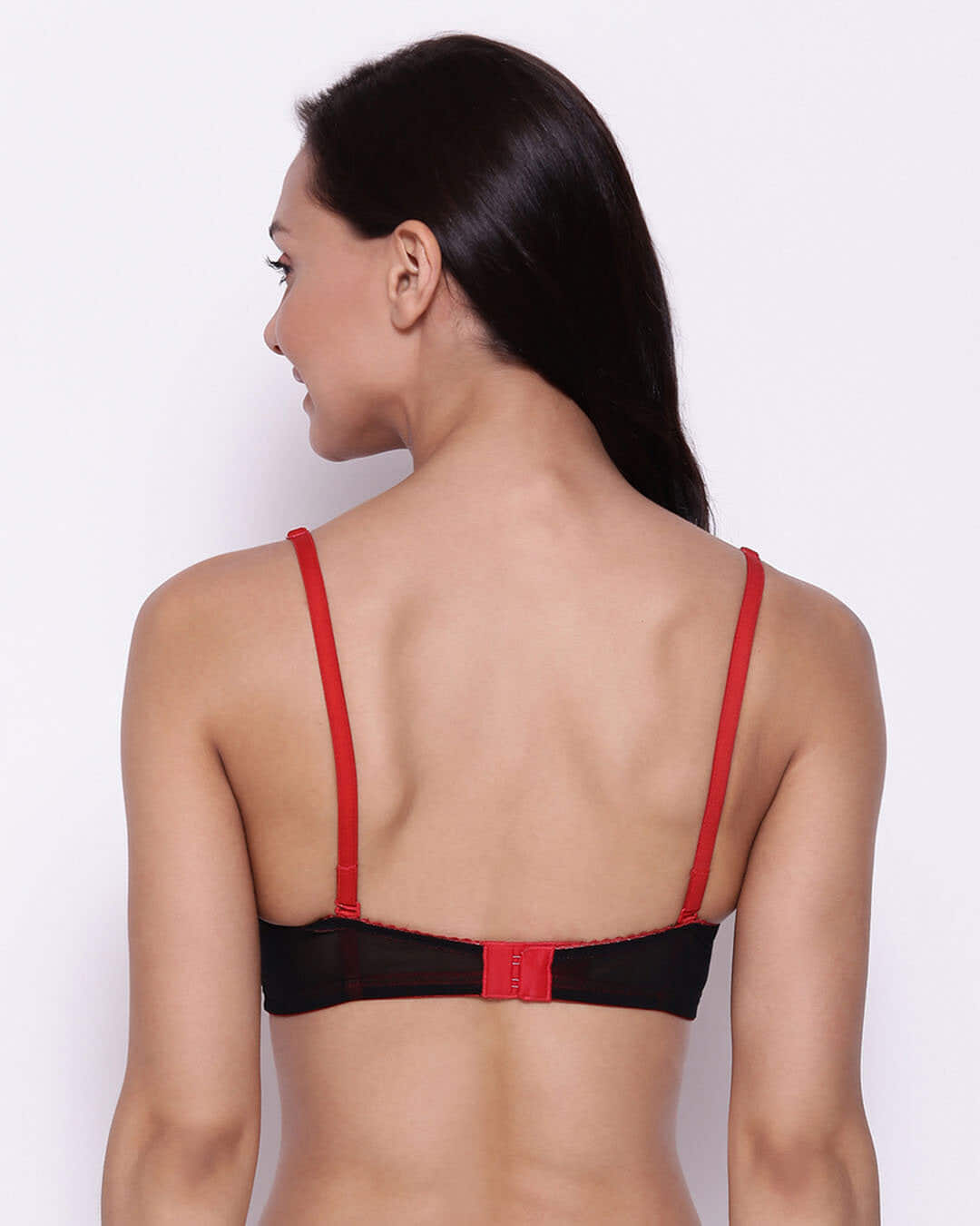 Shop Level 1 Non Wired Demi Cup Multiway Push Up Bra In Black-Back