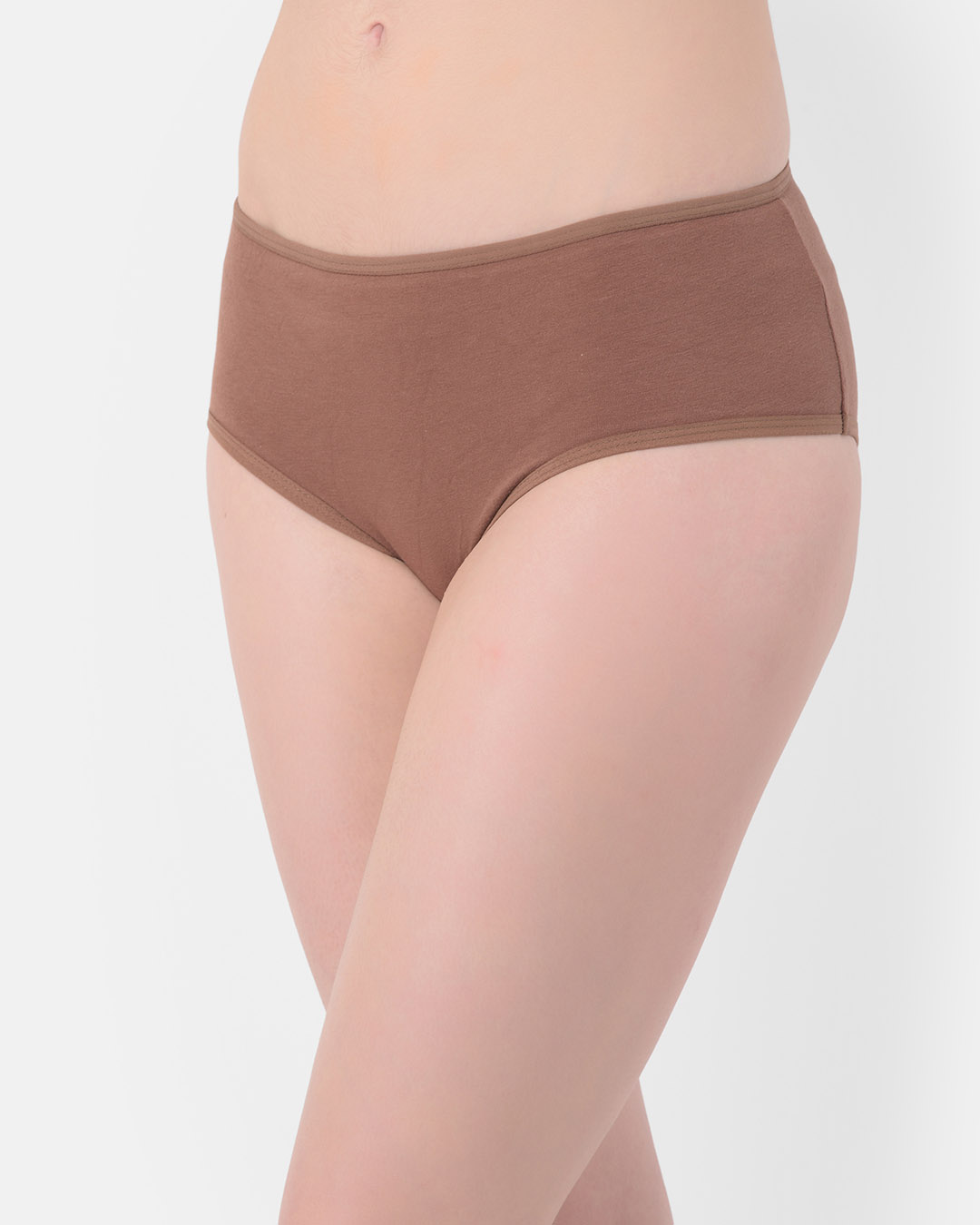 Shop Mid Waist Hipster Panty With Text & Graphic Print Back In Brown   Cotton-Back