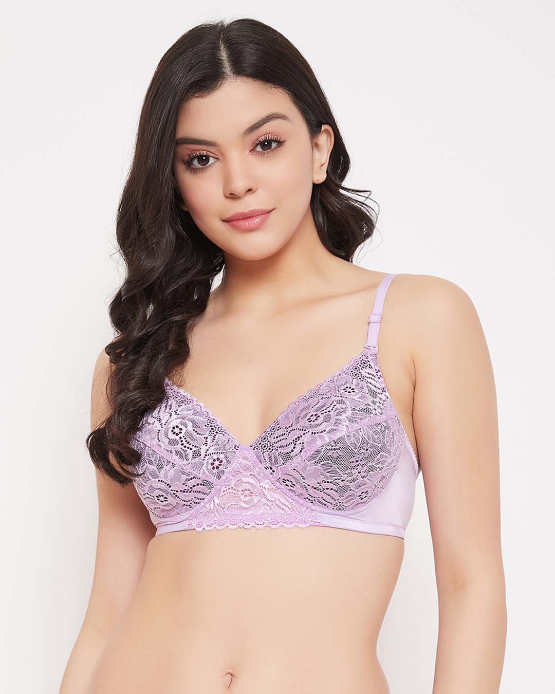 Buy Clovia Padded Non-Wired Full Cup Multiway Bra in Lilac - Lace Online in  India at Bewakoof
