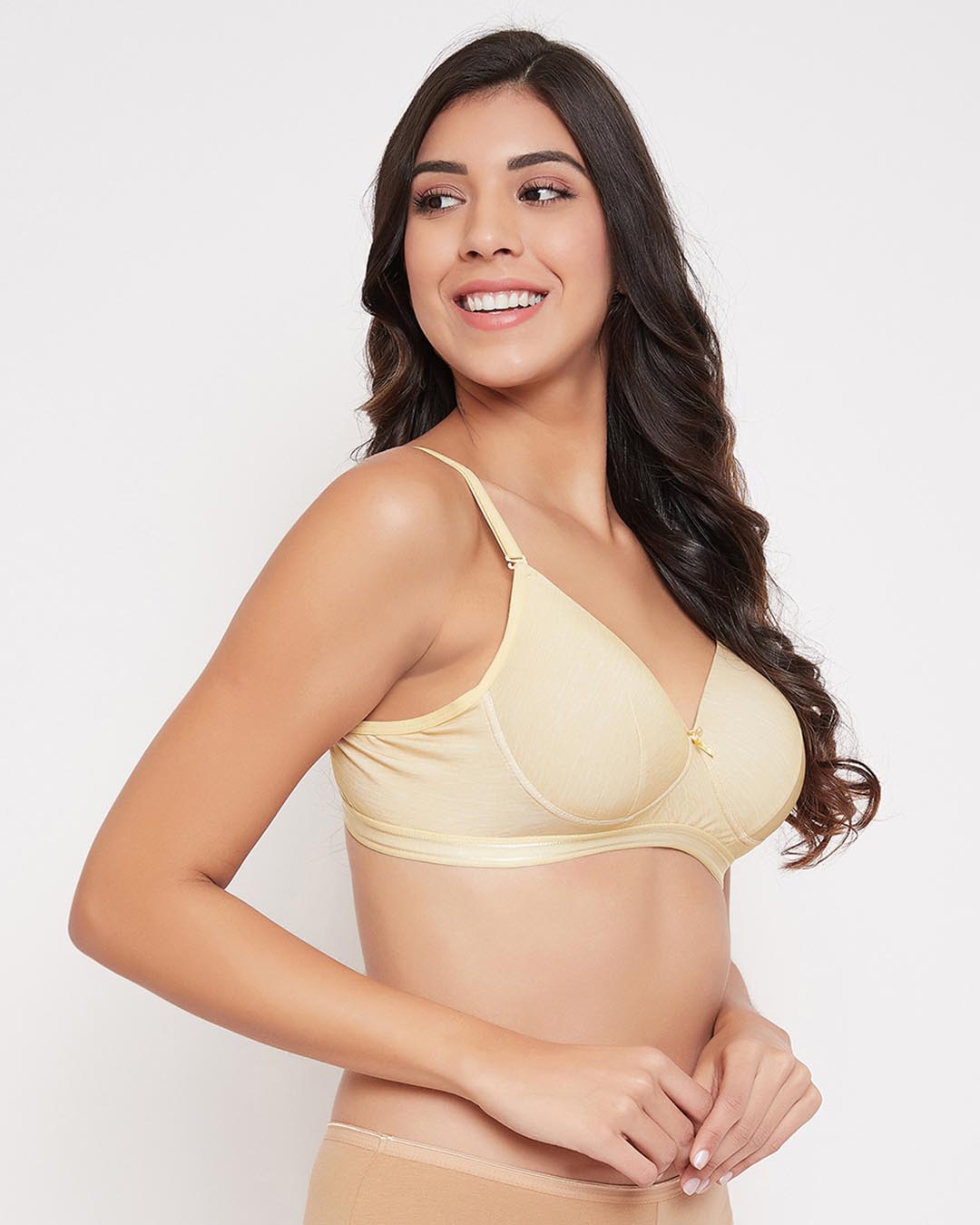 Shop Padded Non Wired Full Cup Multiway T-Shirt Bra In Beige-Back