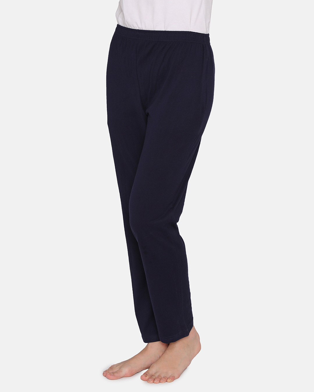 Shop Pyjamas With Elastic Waistband In Navy   Cotton Rich-Back
