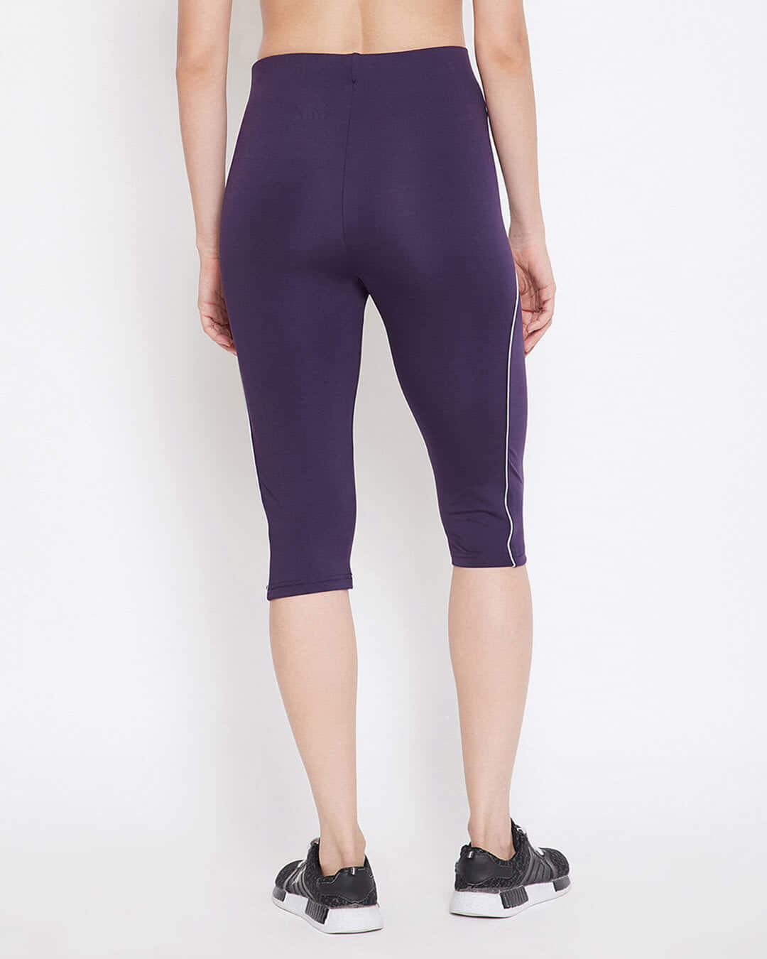 Shop Women's Snug Fit Mid Rise Active Capri In Dark Purple-Back