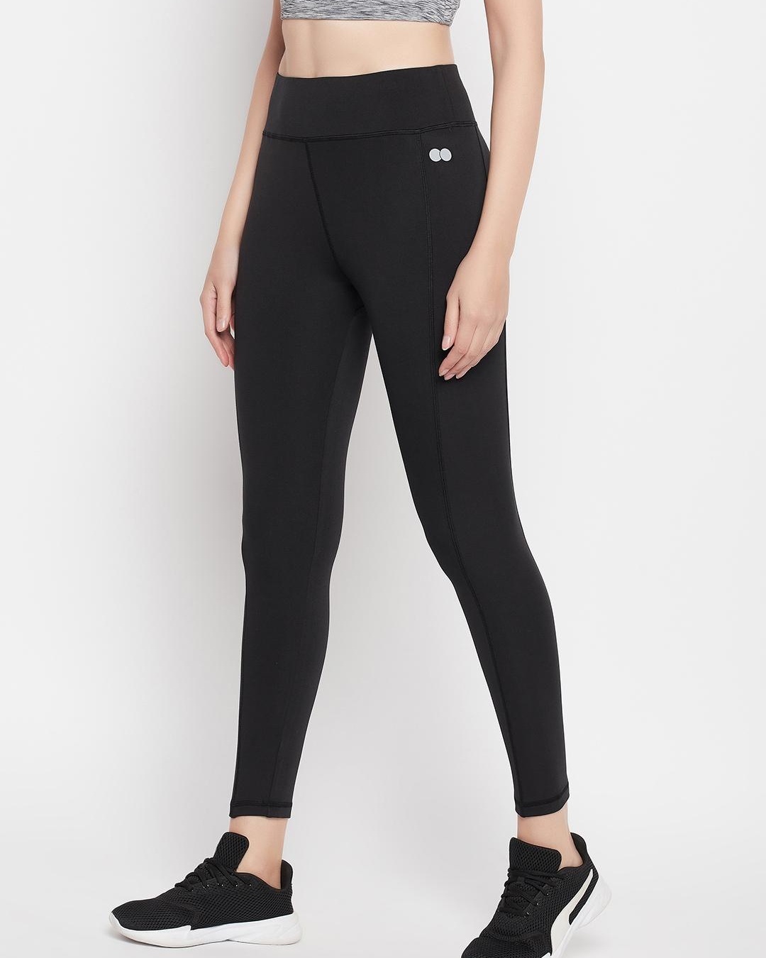 Shop Women's Black Activewear Tights-Back