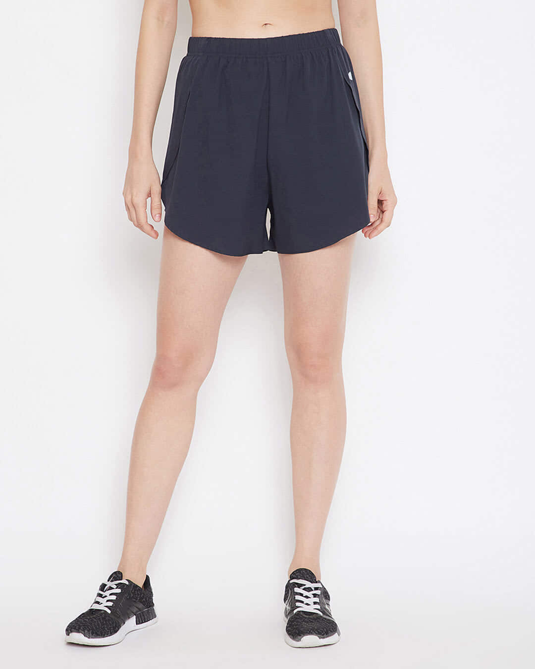 Shop Women's Comfort Fit Active Dolphin Shorts In Navy-Front