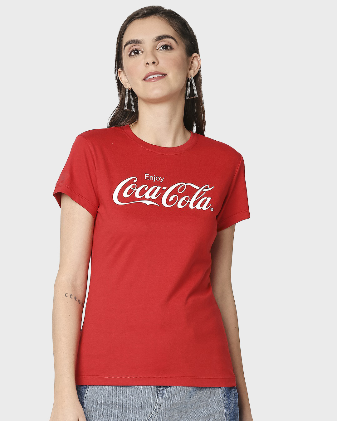 Buy Women's Red Coca-Cola Typography T-shirt Online at Bewakoof