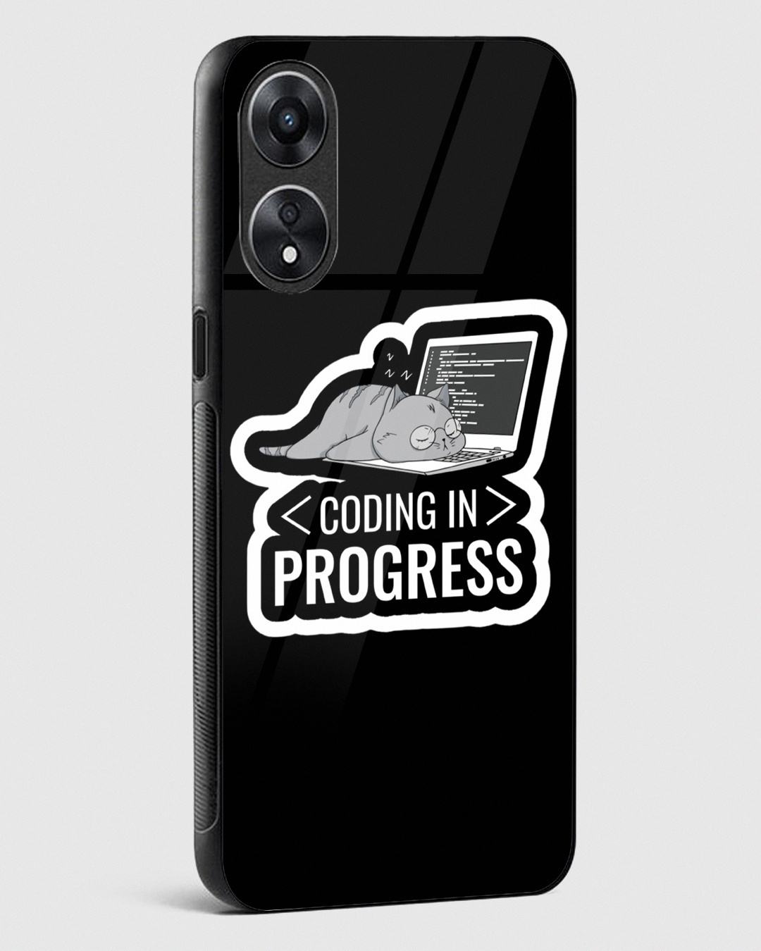 Shop Coding In Progress Premium Glass Case for Oppo A78 5G-Back