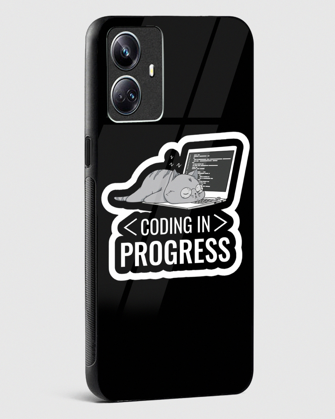 Shop Coding In Progress Premium Glass Case for Realme 10 Pro Plus 5G-Back