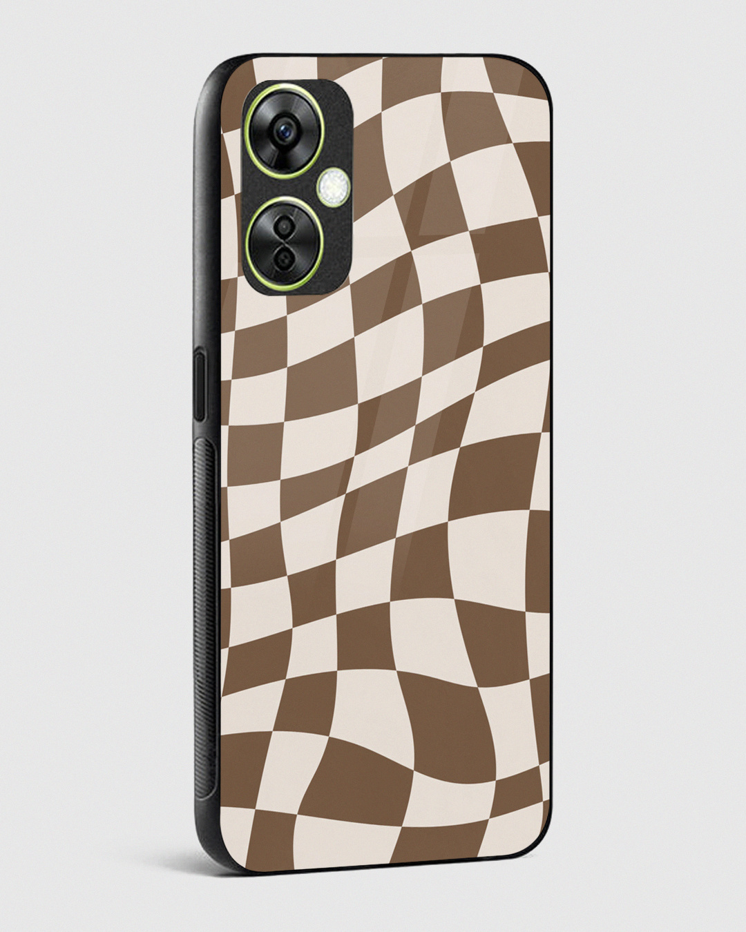 Shop Coffee Checkered Premium Glass Case for OnePlus Nord CE 3 Lite 5G-Back