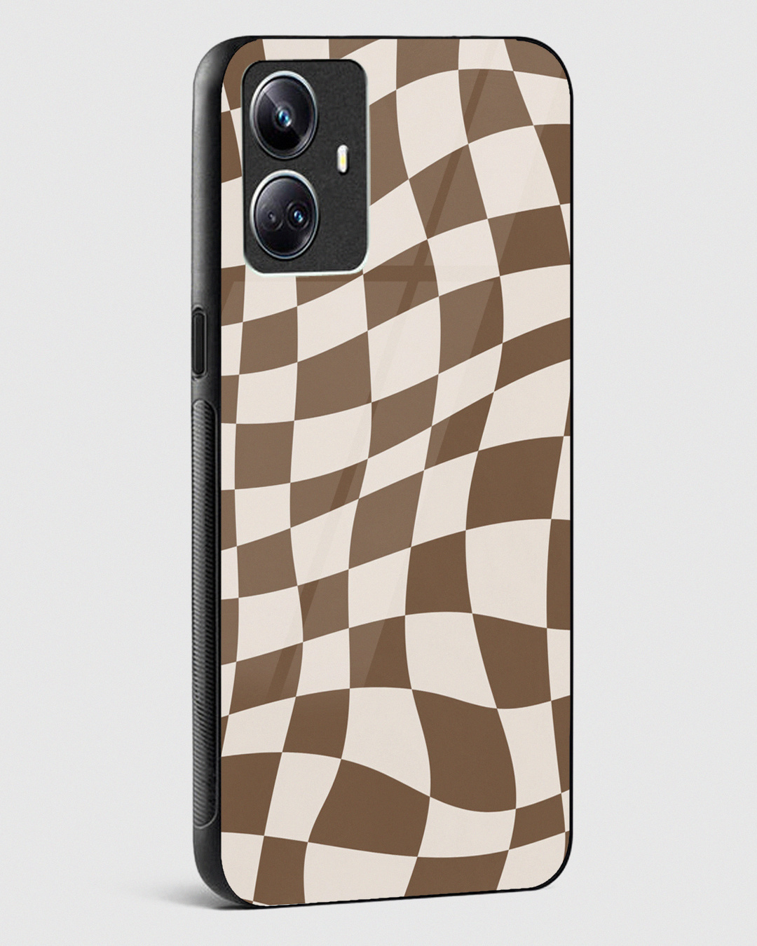 Shop Coffee Checkered Premium Glass Case for Realme 10 Pro Plus 5G-Back