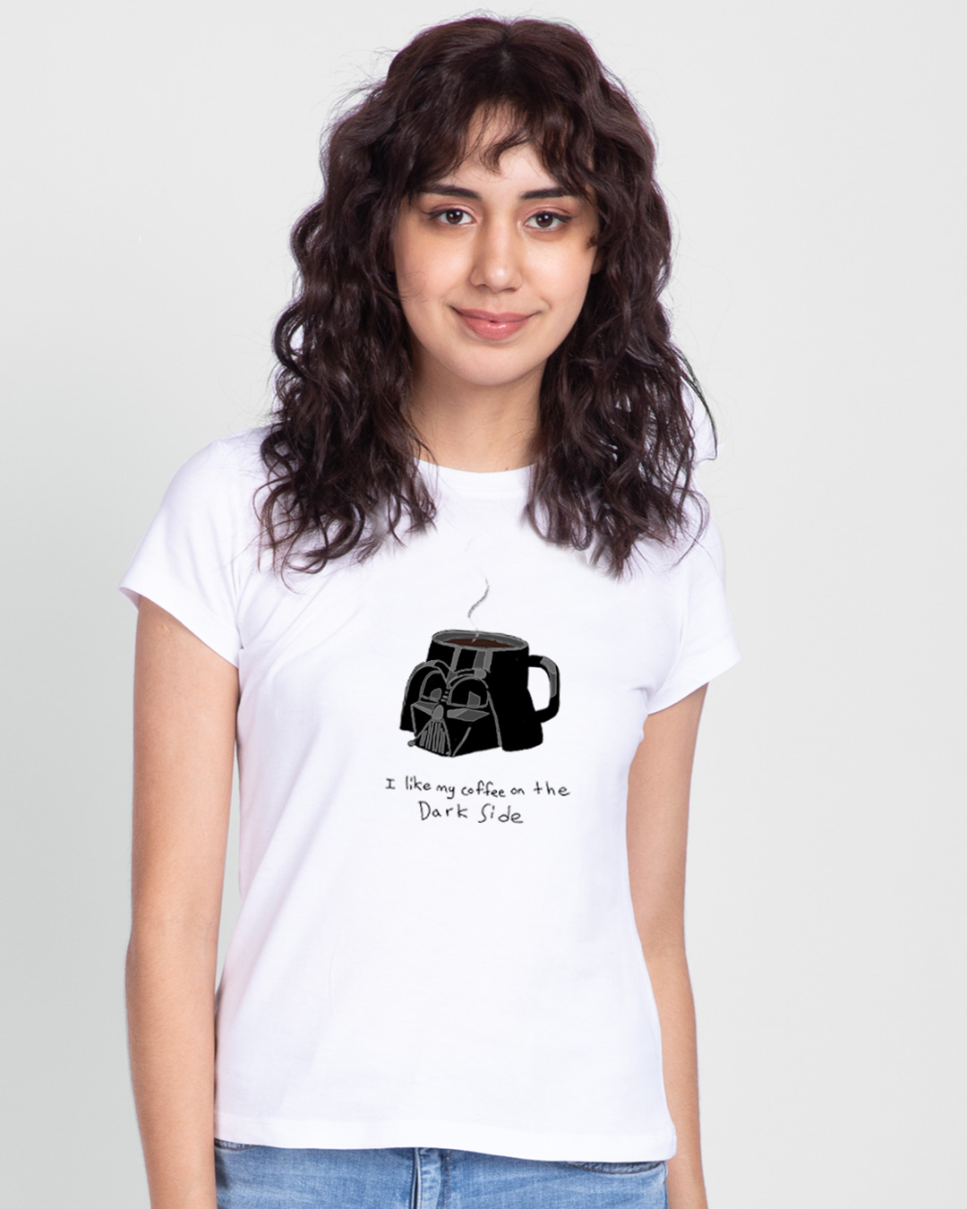 Shop Coffee on the dark side Half Sleeve Printed T-Shirt-Back
