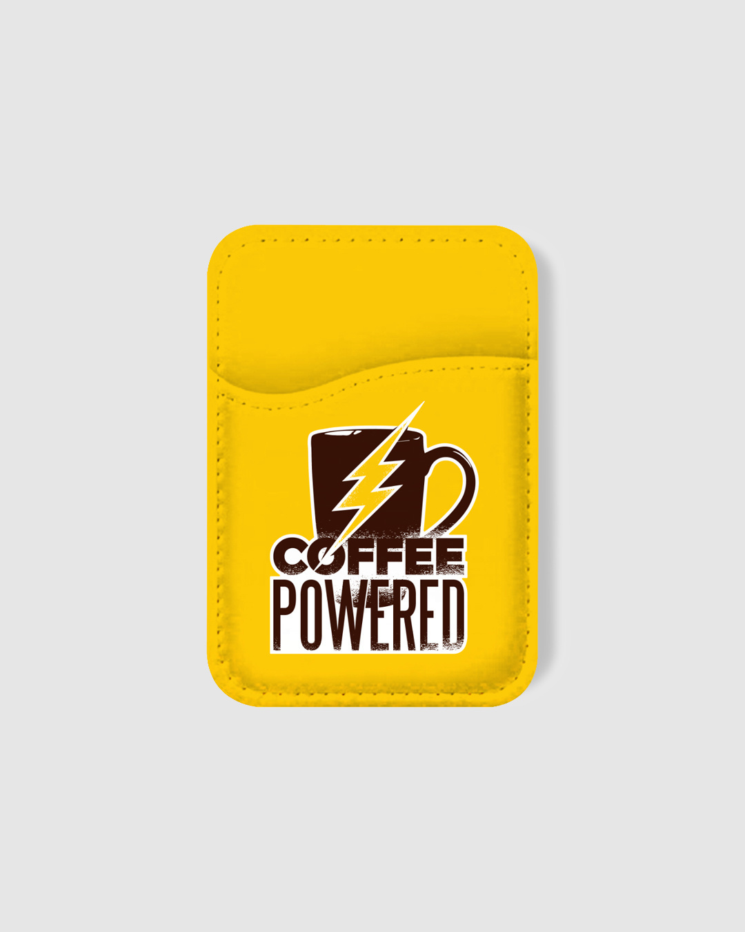 Shop Coffee Powered Printed Mobile Card Holders-Back