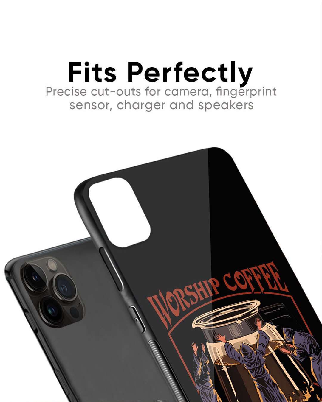 Shop Coffee Workship Premium Glass Case for Apple iPhone 15 Plus (Shock Proof, Scratch Resistant)-Back
