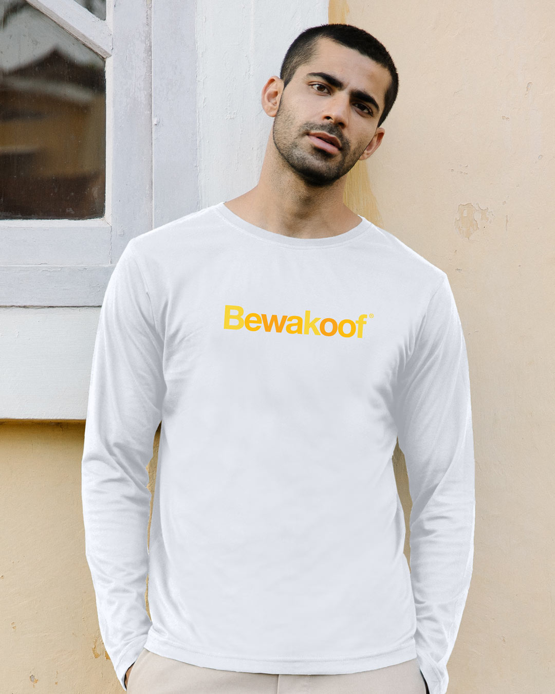 Buy Color Full Sleeve T-Shirt for Men white Online at Bewakoof