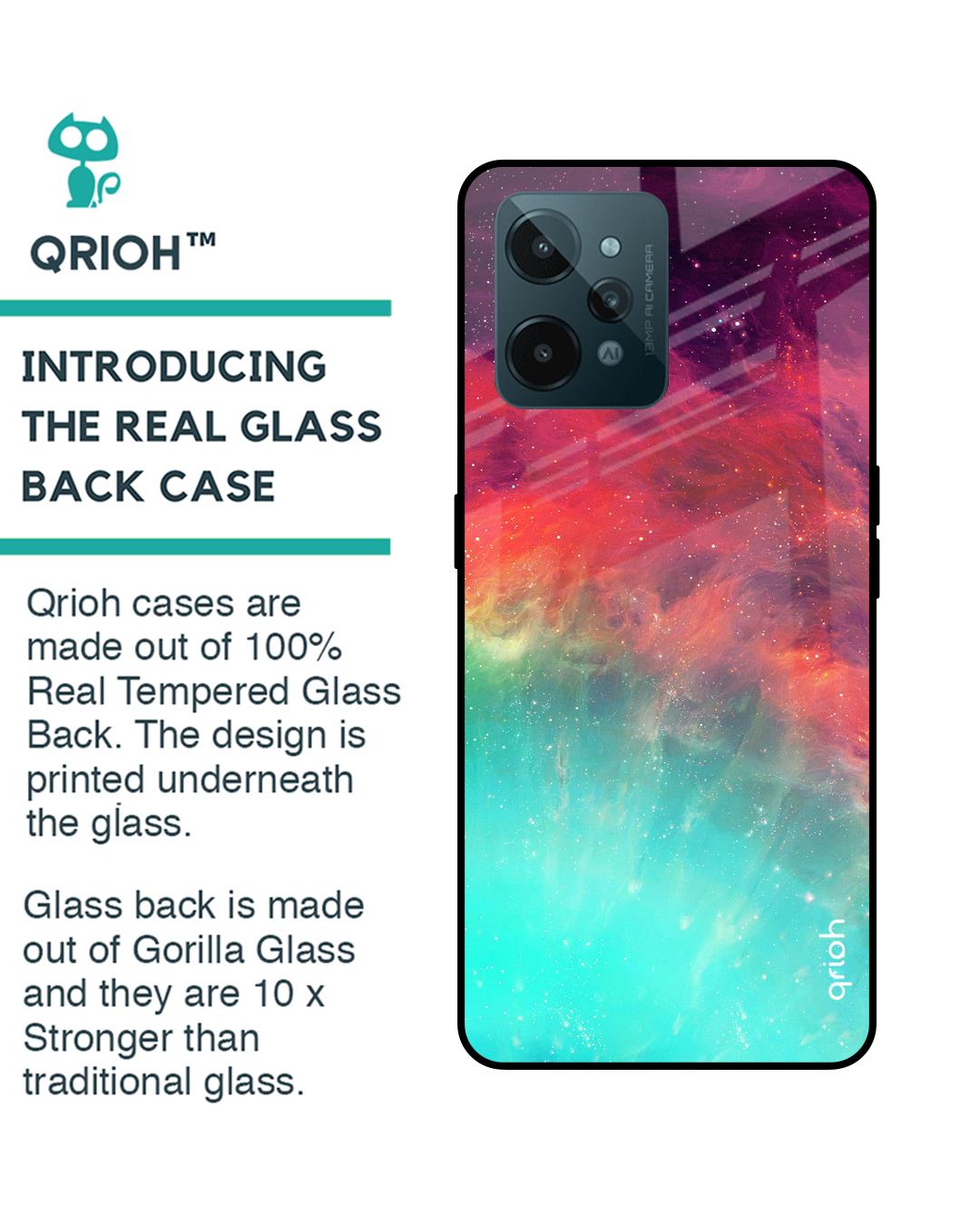 Shop Colorful Aura Printed Premium Glass Cover for Realme C31 (Shockproof, Light Weight)-Back