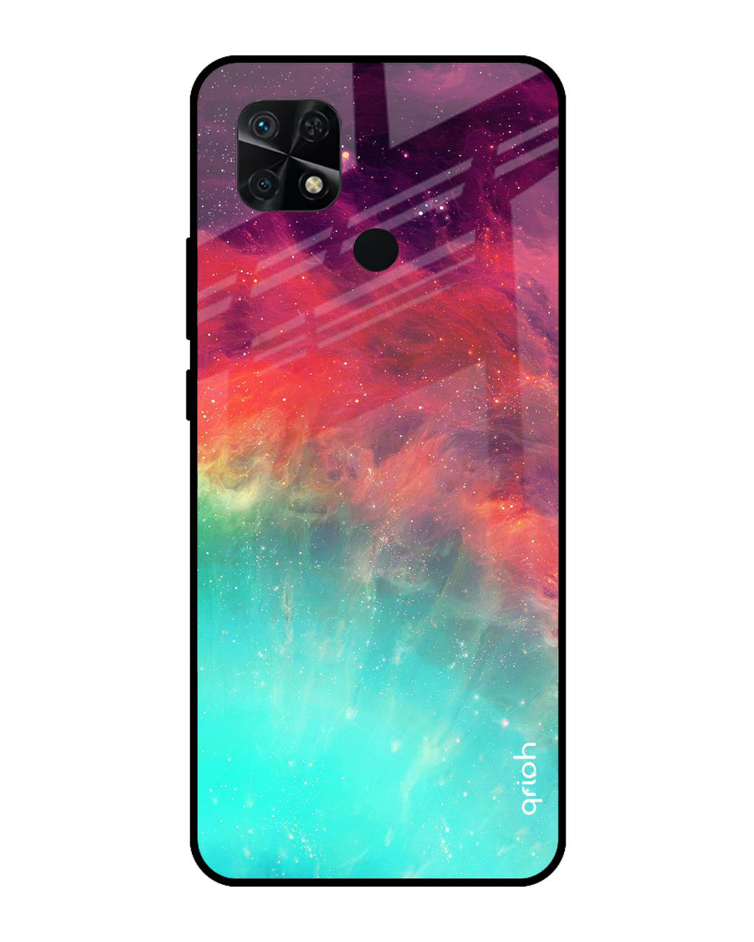 Shop Colorful Aura Printed Premium Glass Cover for Redmi 10 (Shockproof, Light Weight)-Back