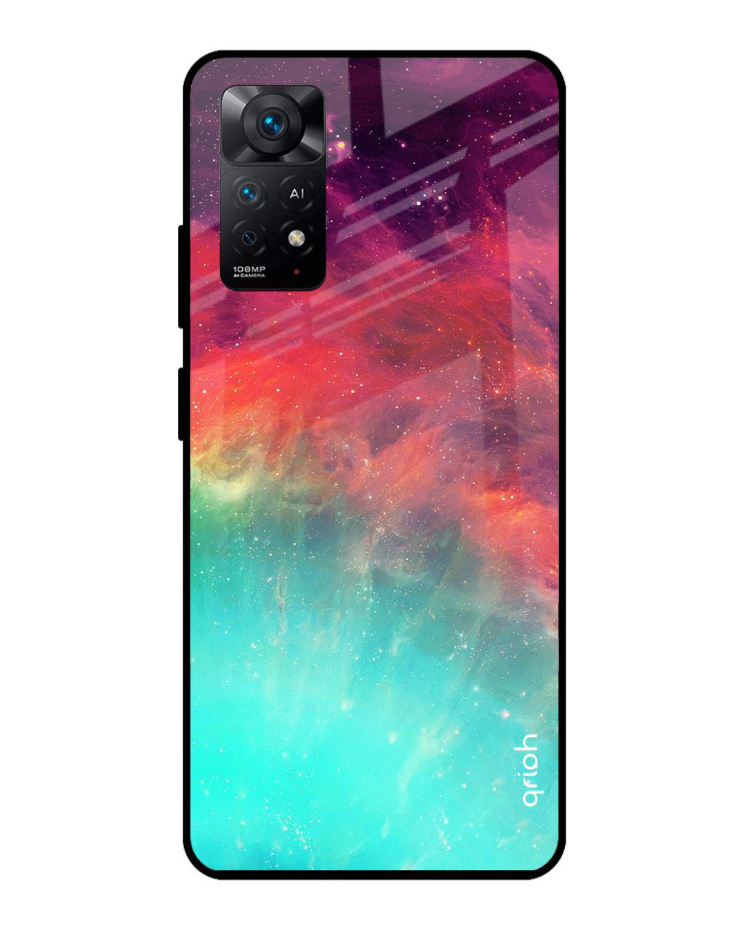 Shop Colorful Aura Printed Premium Glass Cover for Redmi Note 11 Pro 5G (Shockproof, Light Weight)-Back