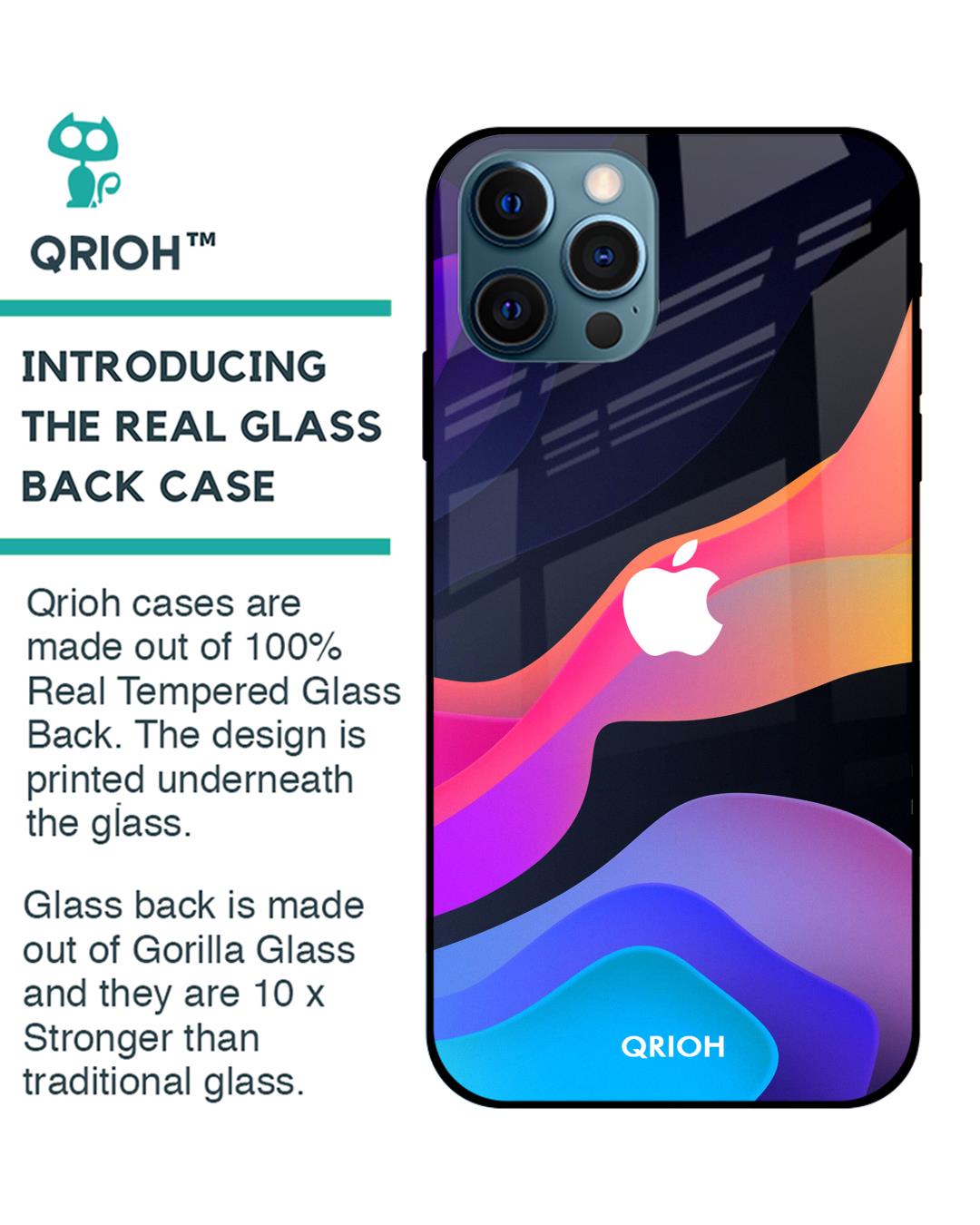 Shop Iphone 12 Pro Max Colorful Fluid Glass Case-Back