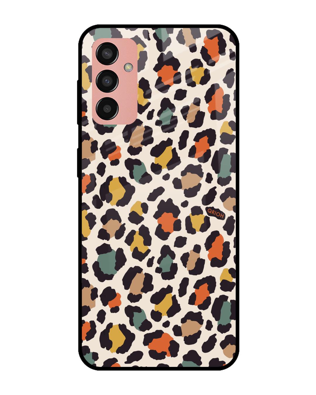 Buy Colorful Leopard Printed Premium Glass Cover for Samsung Galaxy M13 ...