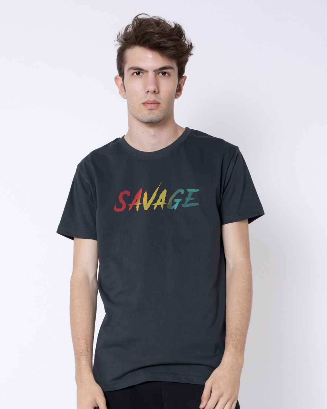 Shop Colorful Savage Half Sleeve T-Shirt-Back