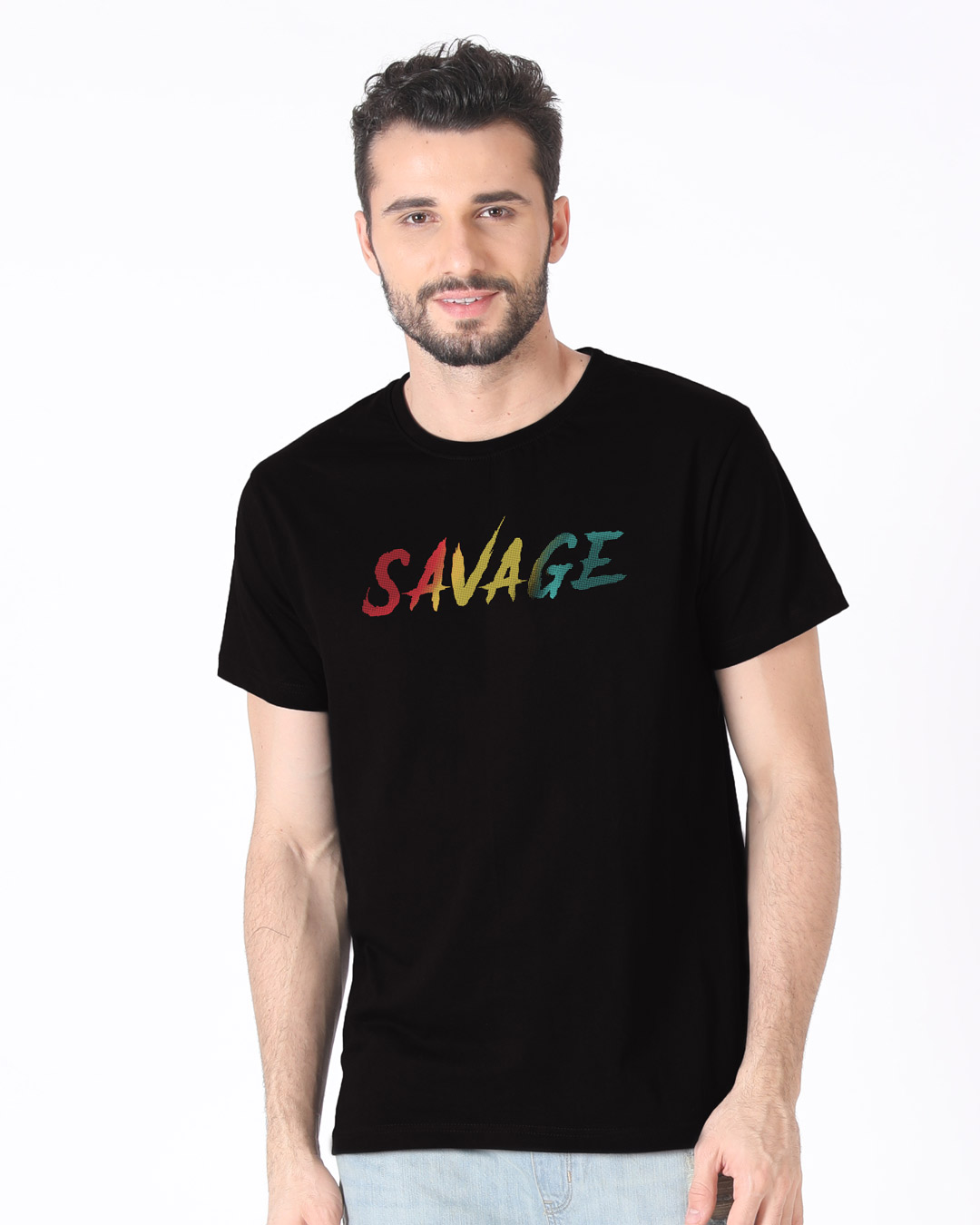Shop Colorful Savage Half Sleeve T-Shirt-Back