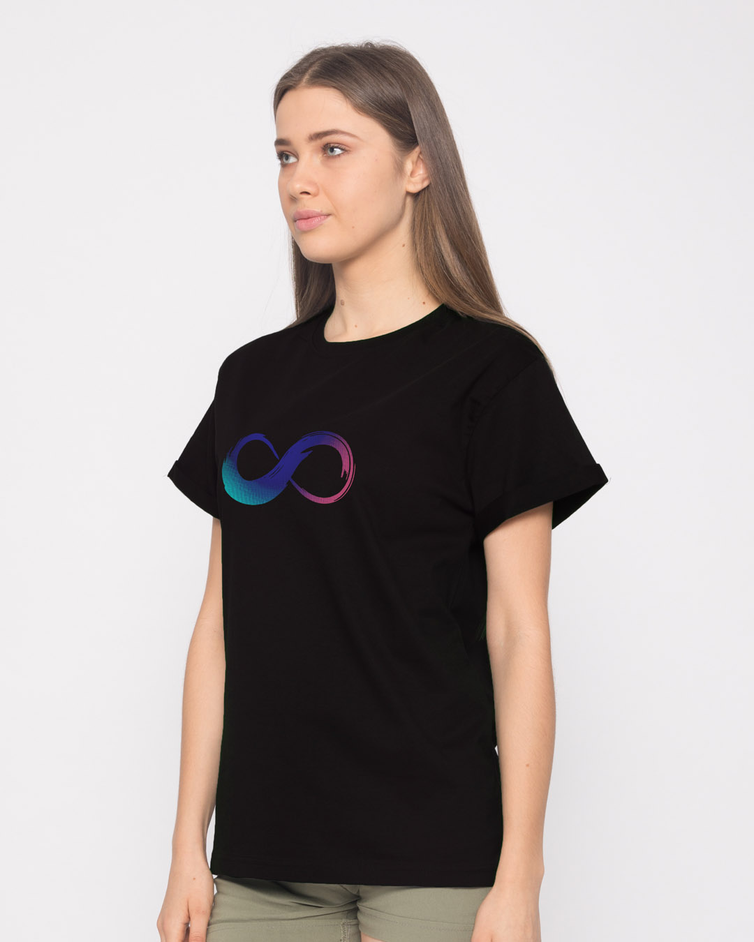 Shop Colors Of Infinity Boyfriend T-Shirt-Back