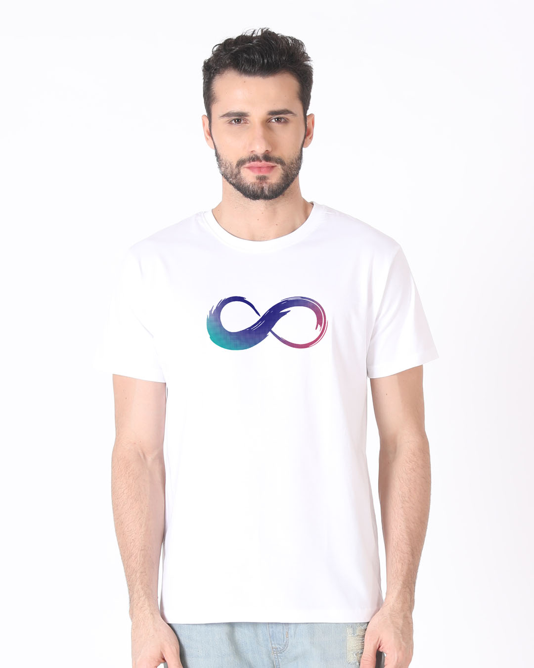 Shop Colors Of Infinity Half Sleeve T-Shirt-Back